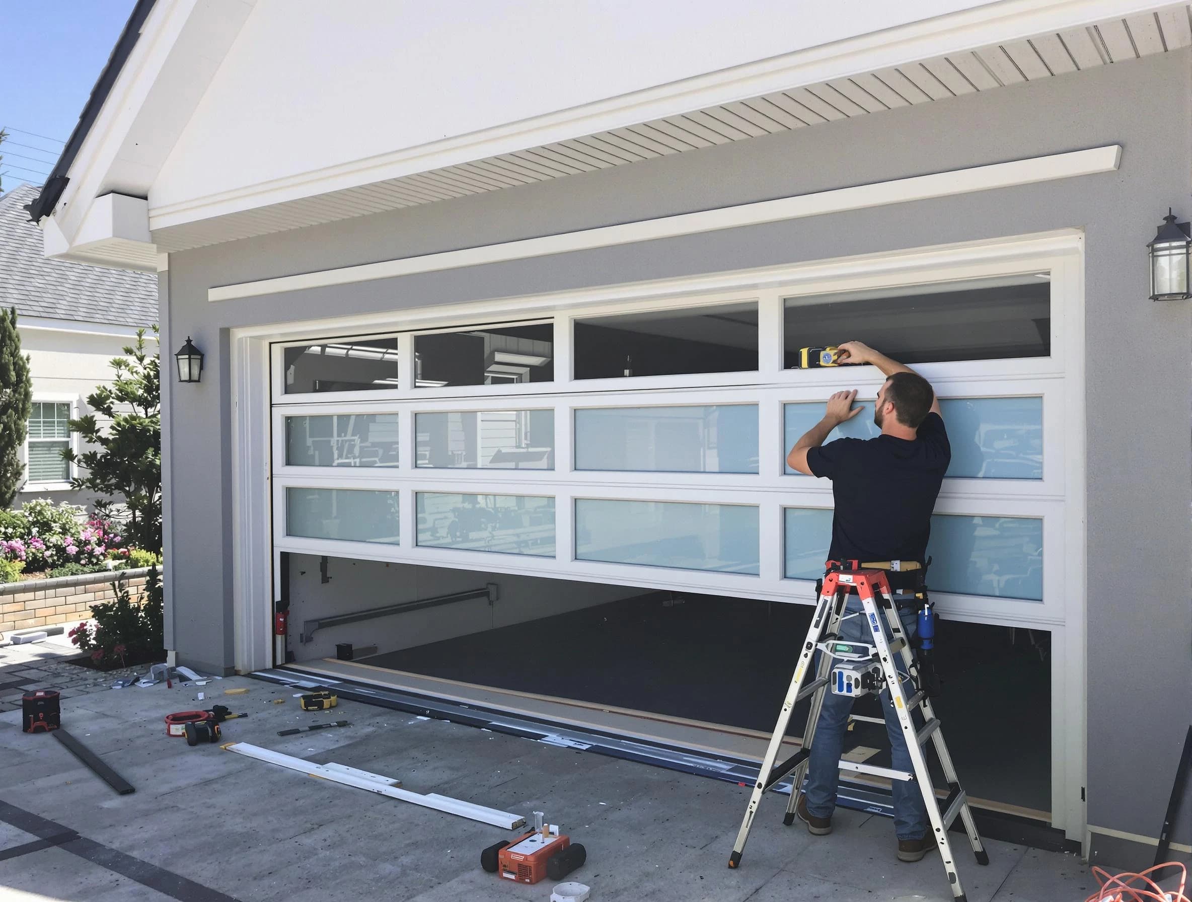 Pittsford Garage Door Repair team performing garage door replacement in Pittsford