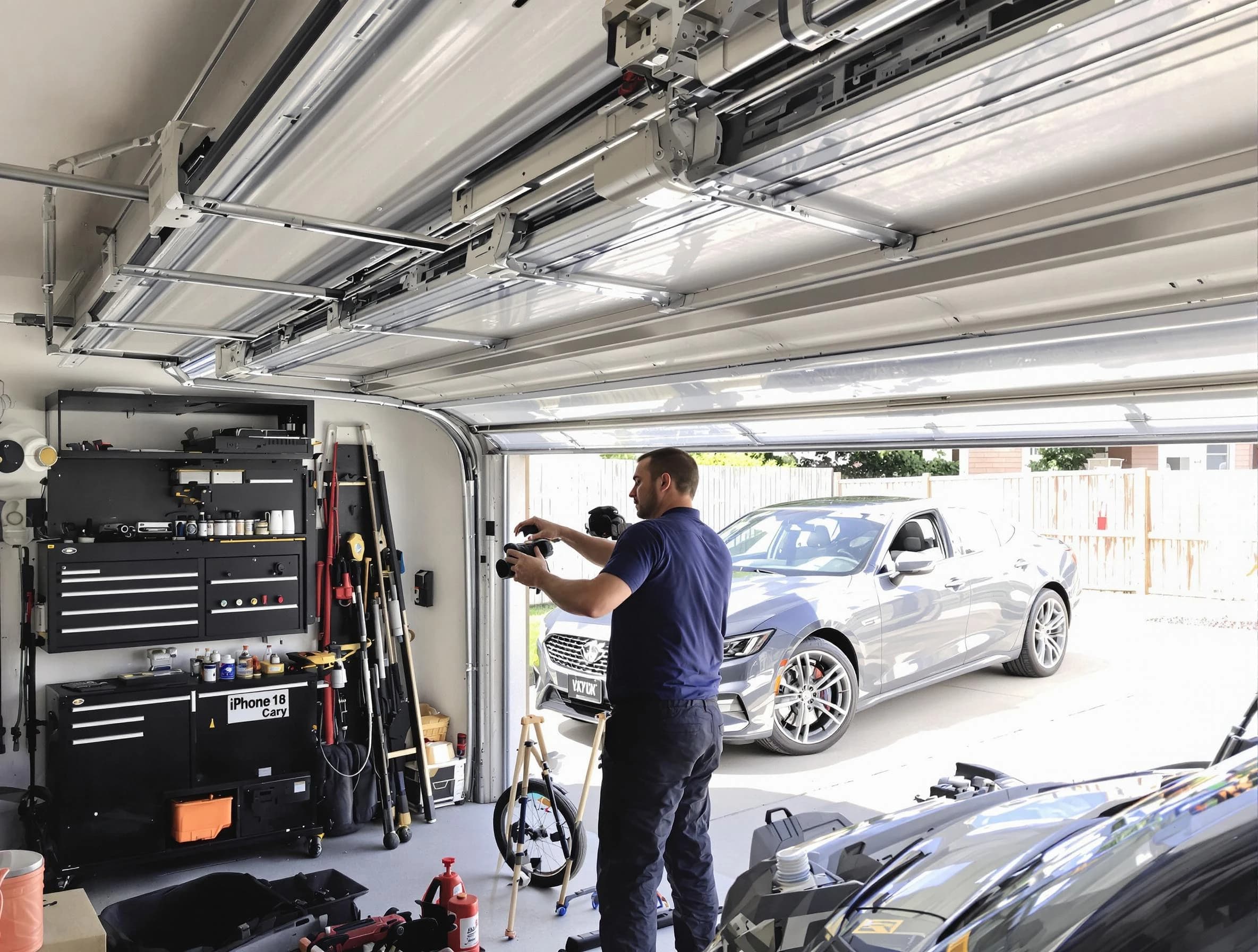 Pittsford Garage Door Repair technician fixing noisy garage door in Pittsford