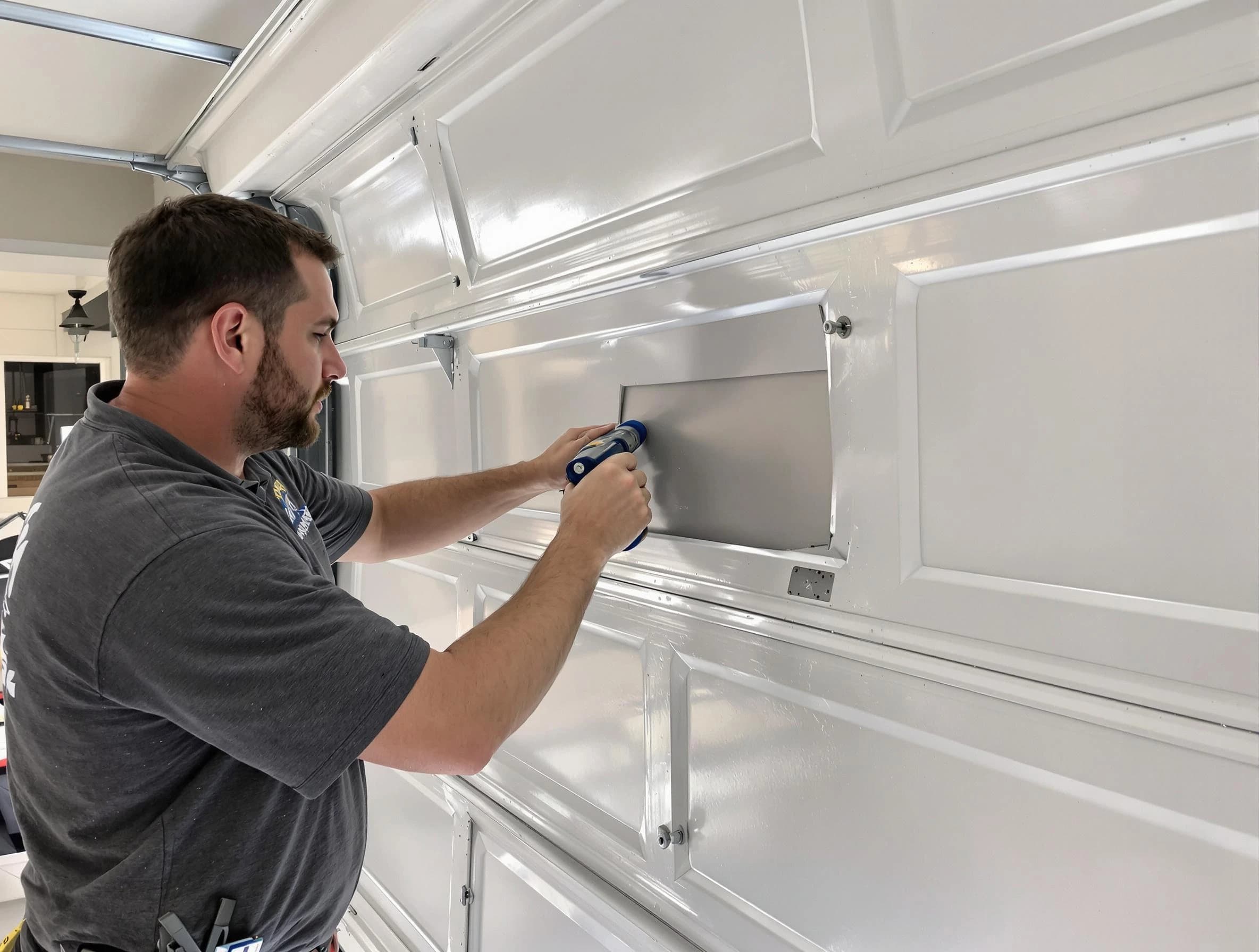 Garage door panel repair by Pittsford Garage Door Repair in Pittsford