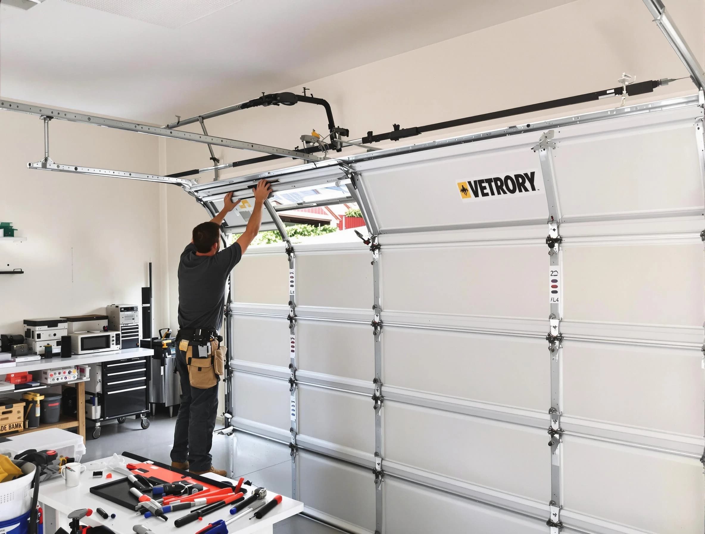 Pittsford Garage Door Repair technician performing section replacement in Pittsford
