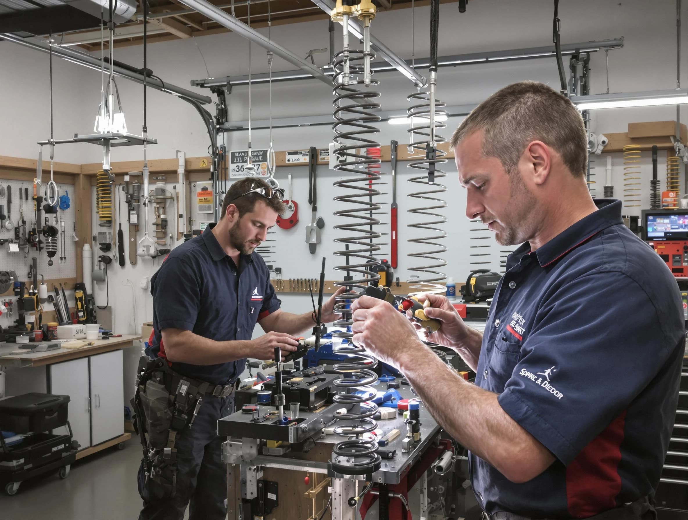 Garage door spring repair service by Pittsford Garage Door Repair in Pittsford