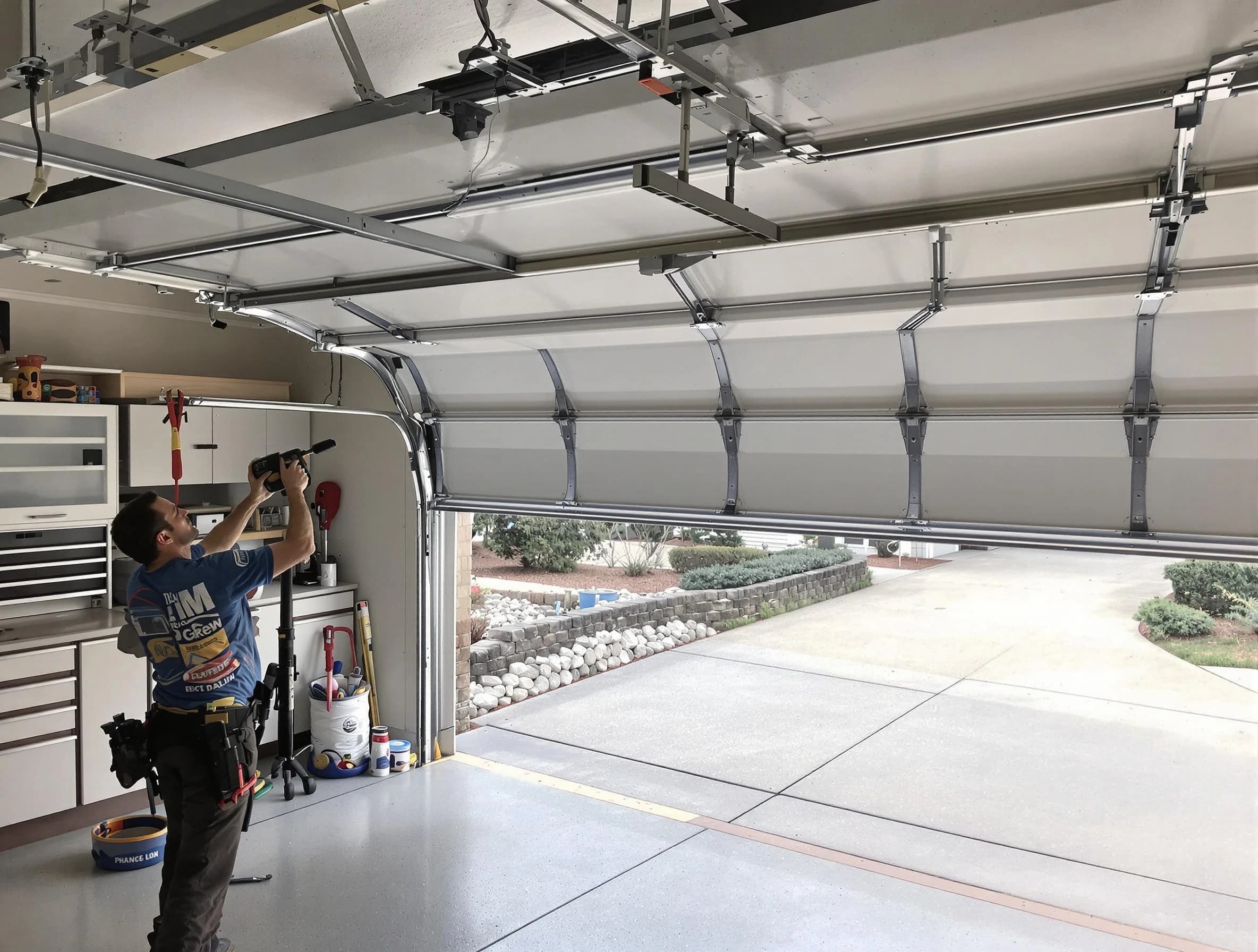 Garage door track repair service by Pittsford Garage Door Repair in Pittsford