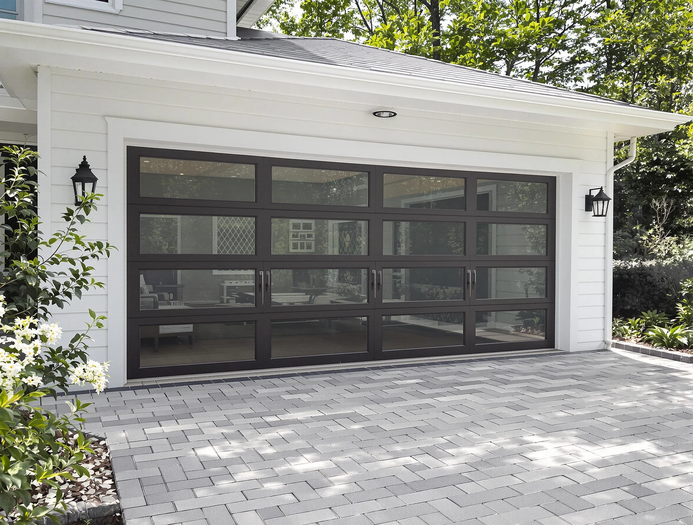Pittsford Garage Door Repair design specialist presenting custom garage door options to Pittsford homeowner