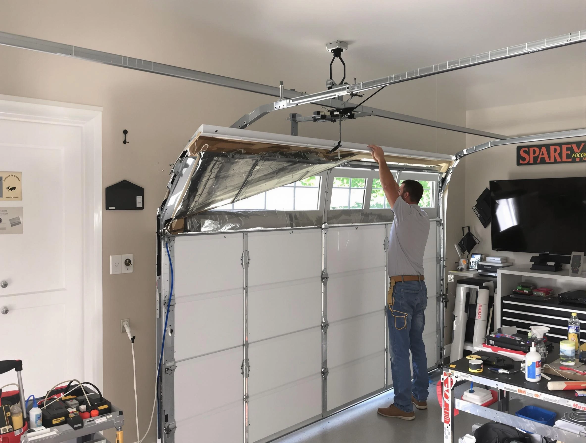 Garage door section replacement by Pittsford Garage Door Repair in Pittsford